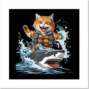 Shark Exploration Companion Cat Posters and Art